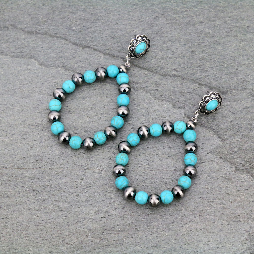 Navajo Style Pearl Stud Earrings