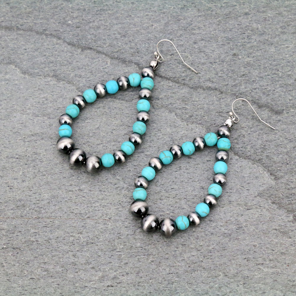 Navajo Style Pearl Dangle Earrings