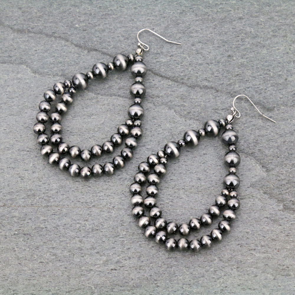 Navajo Style Pearl Dangle Earrings