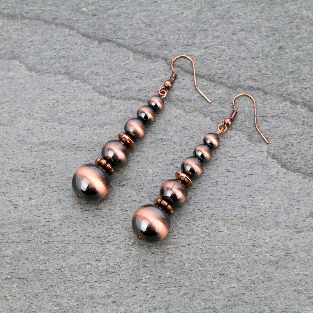 Navajo Style Pearl Dangle Earrings