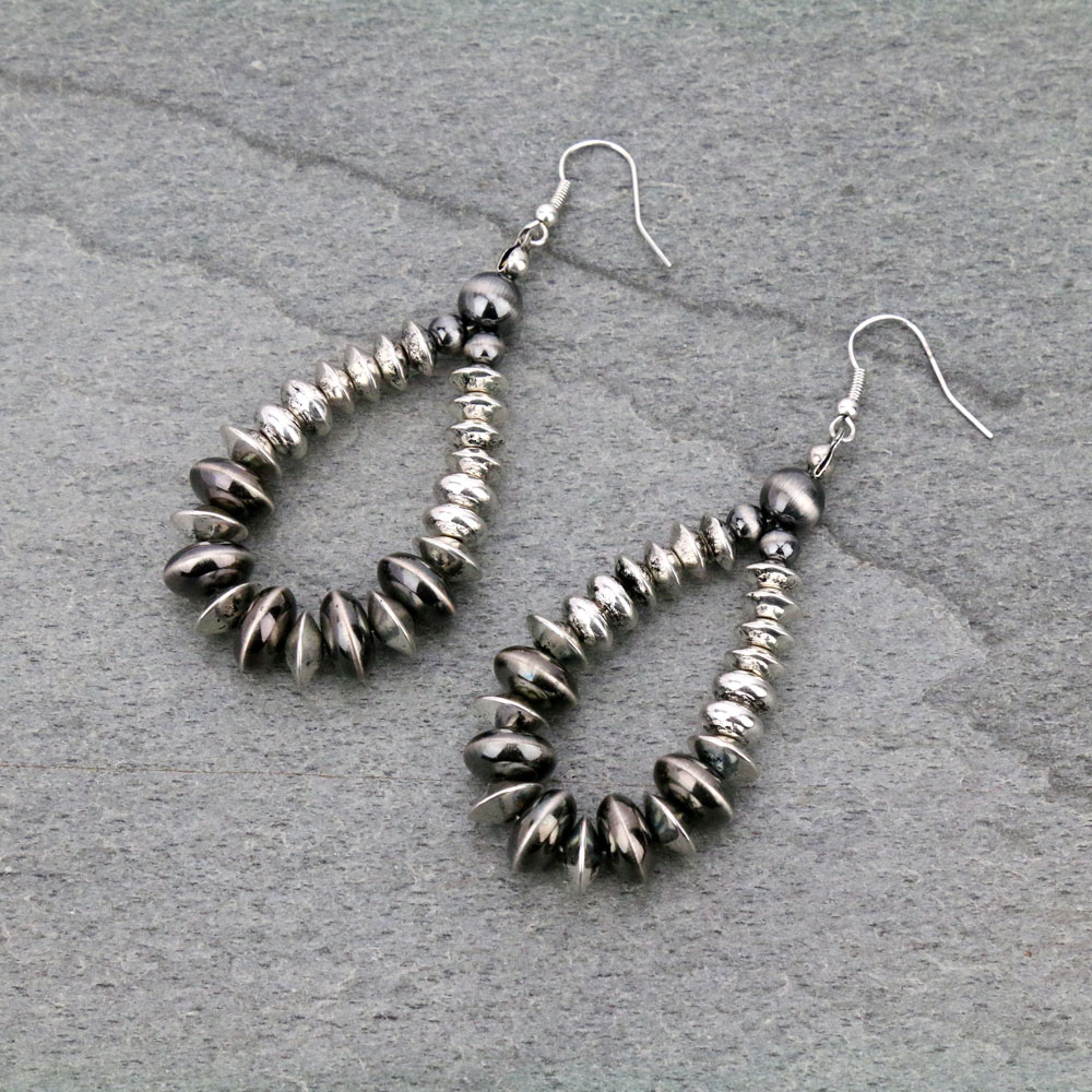 Navajo Style Pearl Dangle Earrings