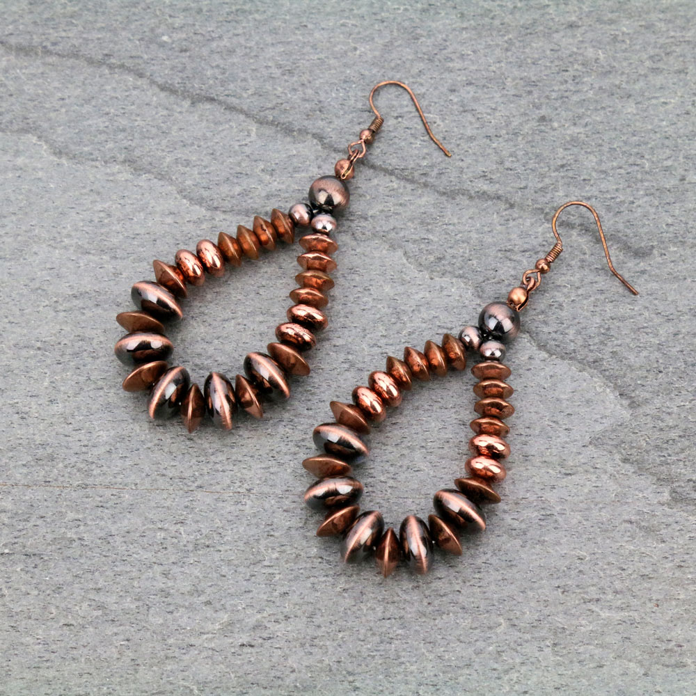 Navajo Style Pearl Dangle Earrings