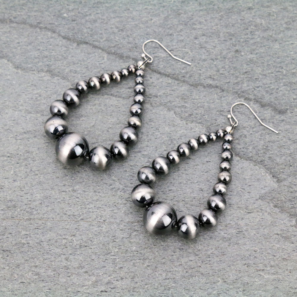 Navajo Style Pearl Dangle Earrings