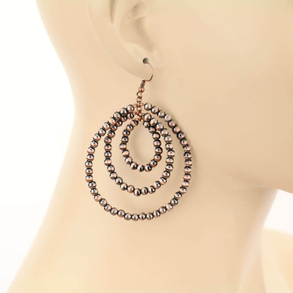 Navajo Style Pearl Dangle Earrings - Image 2