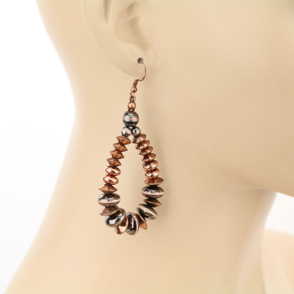 Navajo Style Pearl Dangle Earrings - Image 2