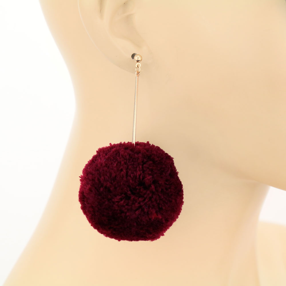Wool Yarn Stud Earrings - Image 2