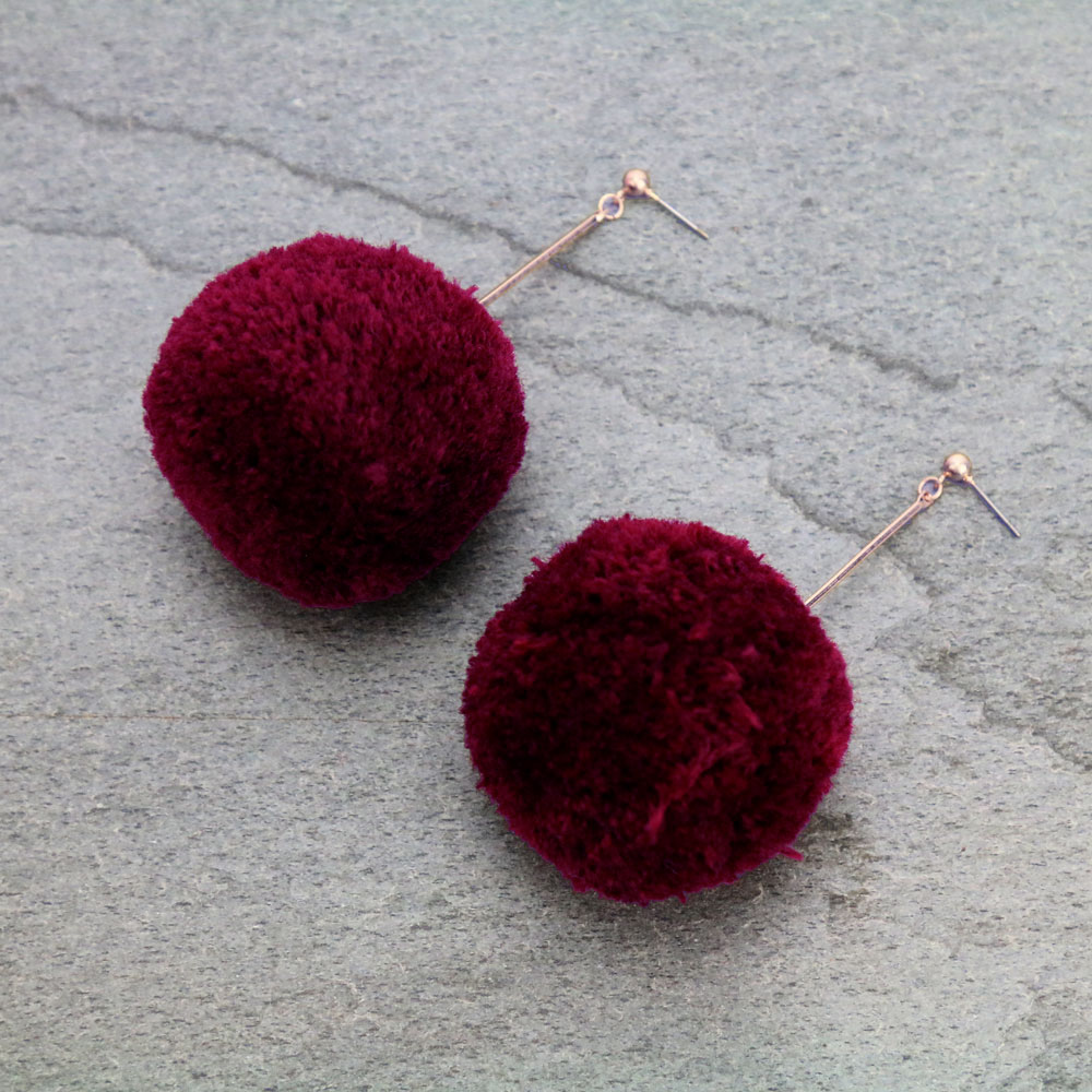 Wool Yarn Stud Earrings