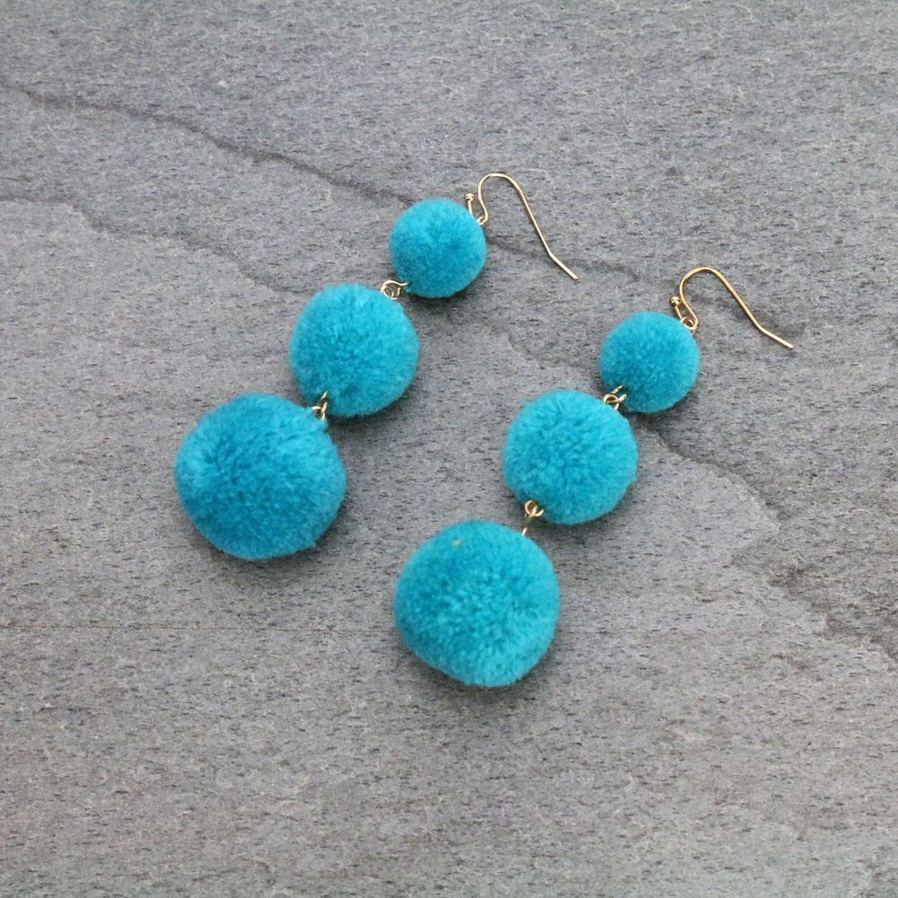 Wool Yarn Dangle Earrings