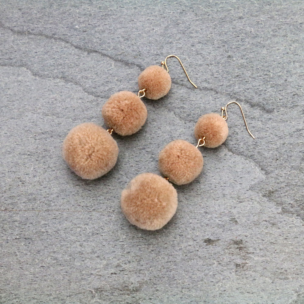 Wool Yarn Dangle Earrings