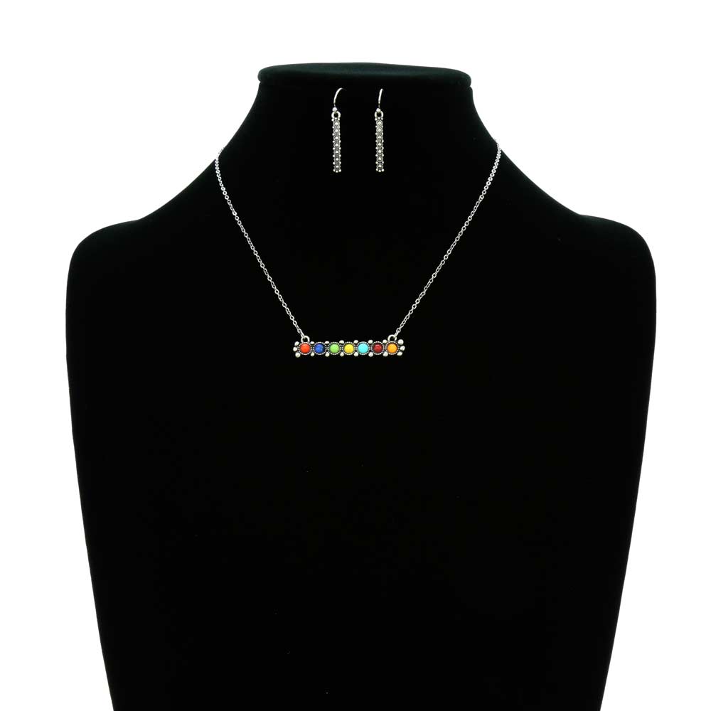 Western Design Multicolor Necklace Set - Image 2