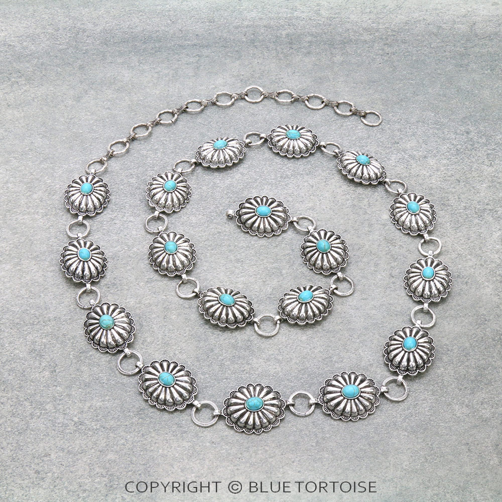 Western Concho with Stone Belt S/M