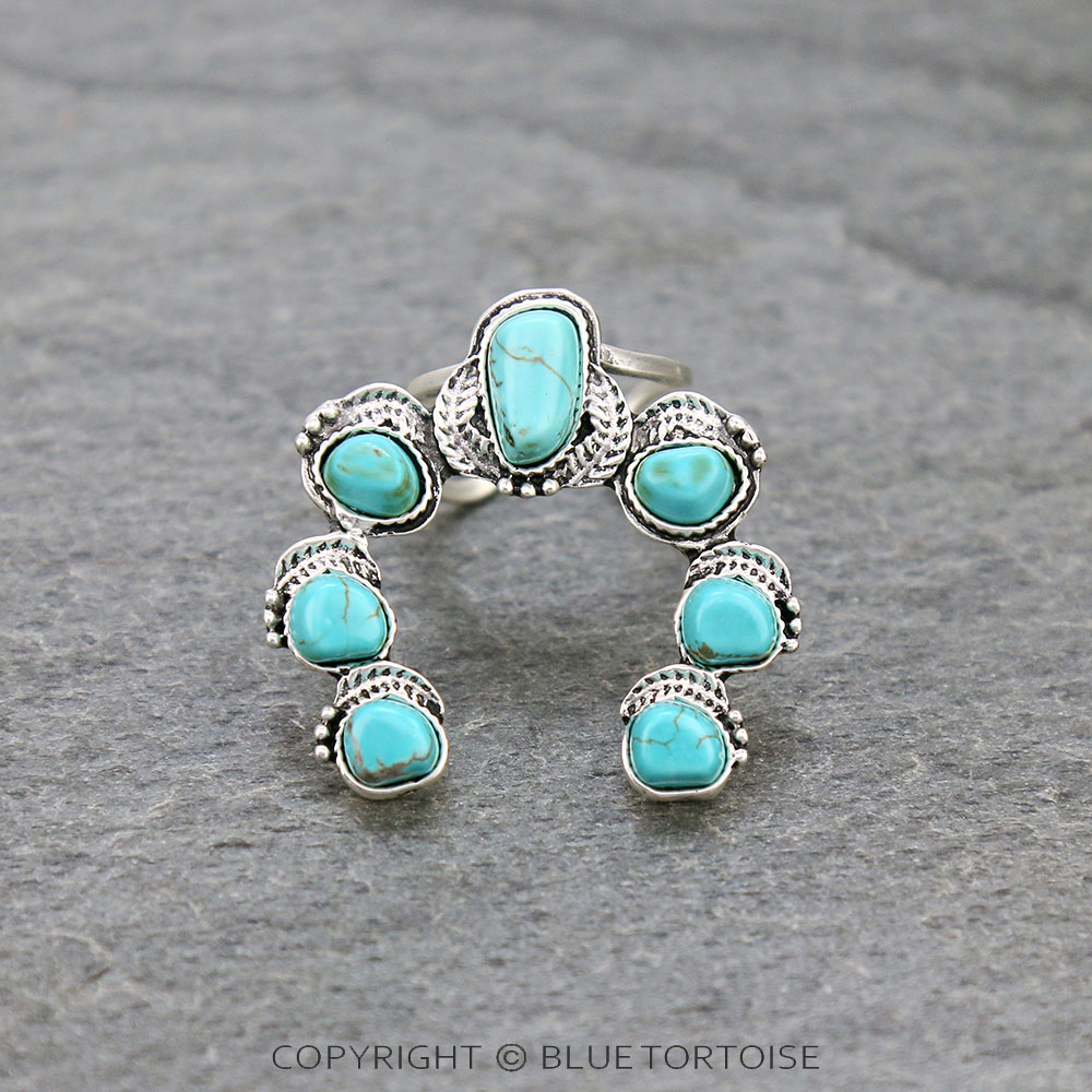 Squash Blossom Natural Stone Ring
