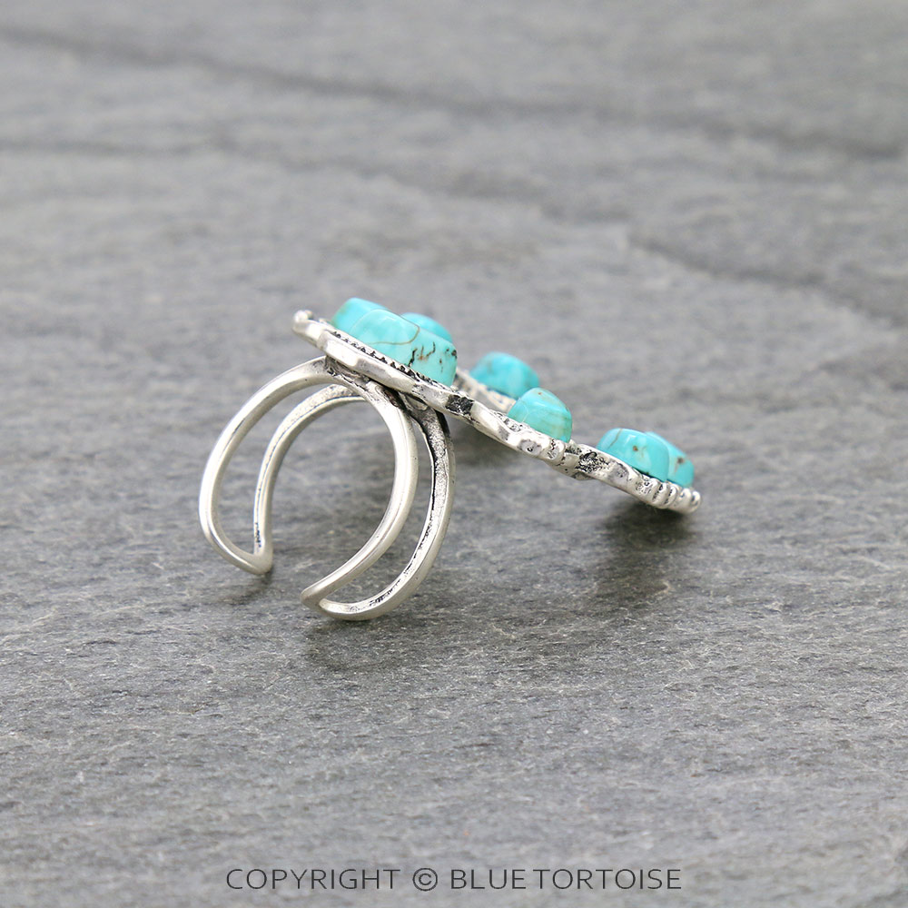 Squash Blossom Natural Stone Ring - Image 3