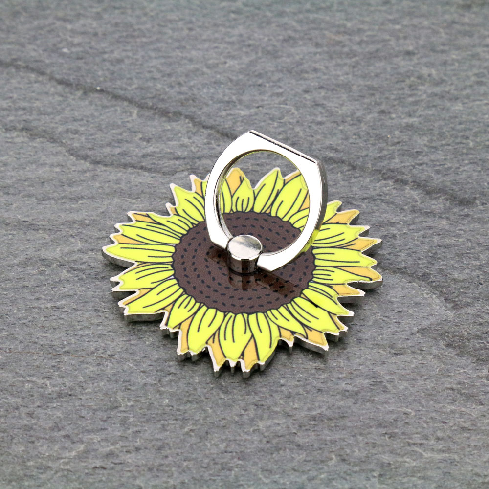 Sunflower Cell Phone Finger Grip Adhesive Charm