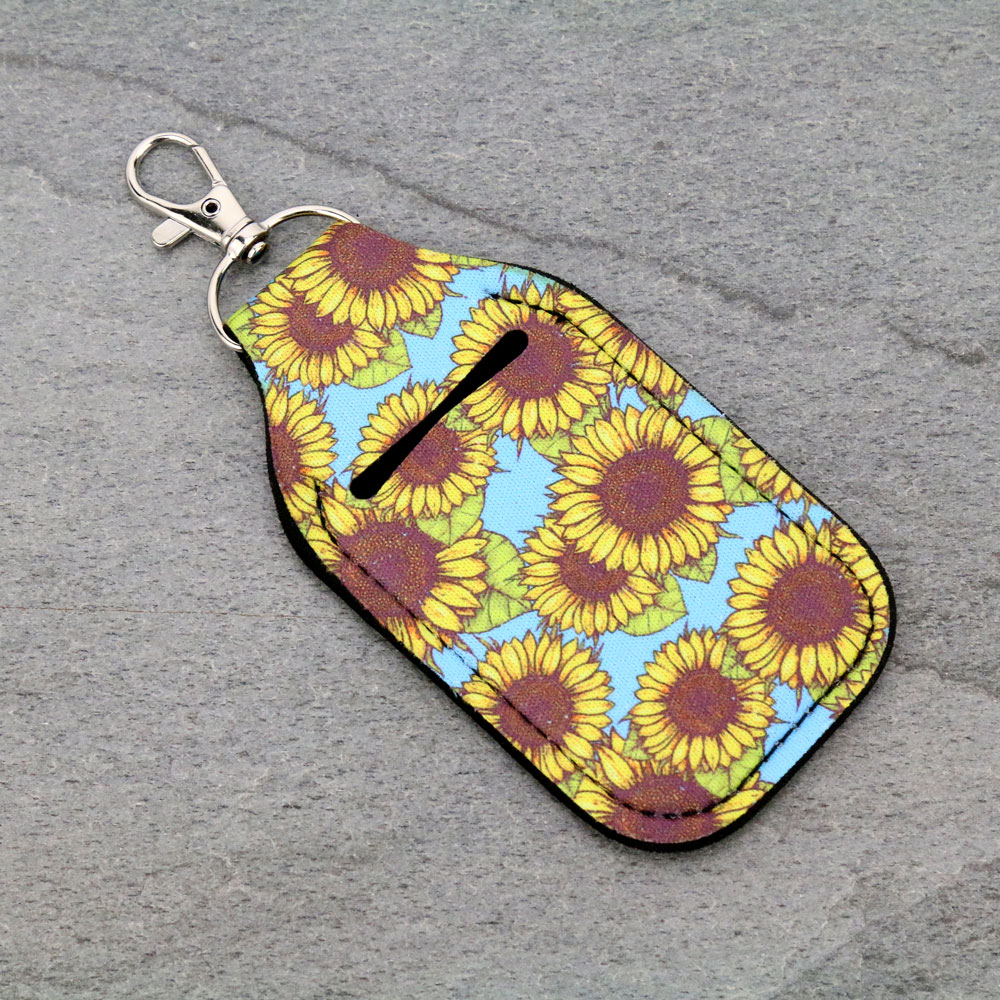 Light Blue Sunflower Hand Sanitizer Holder