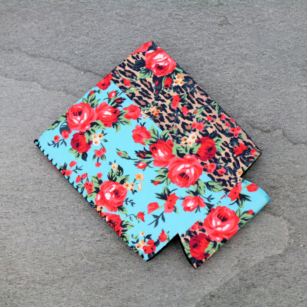 Leopard Roses Drink Sleeve/Cooler