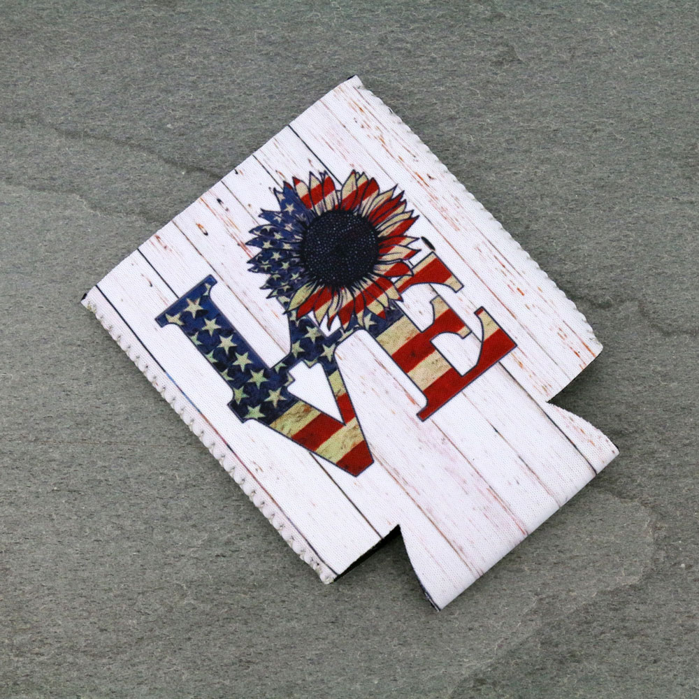 American Flag "LOVE"Drink Sleeve/Cooler