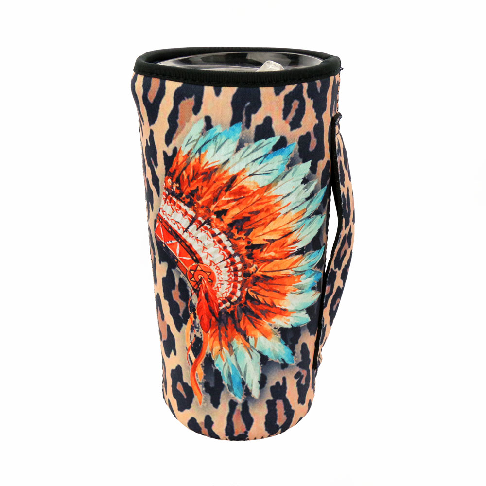 Leopard Indian Style Dress Tumbler Drink Sleeve/Cooler