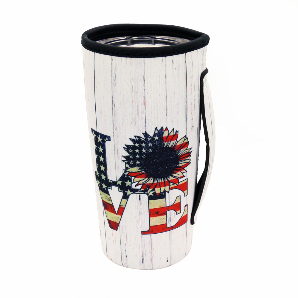 American Flag "LOVE" Tumbler Drink Sleeve/Cooler