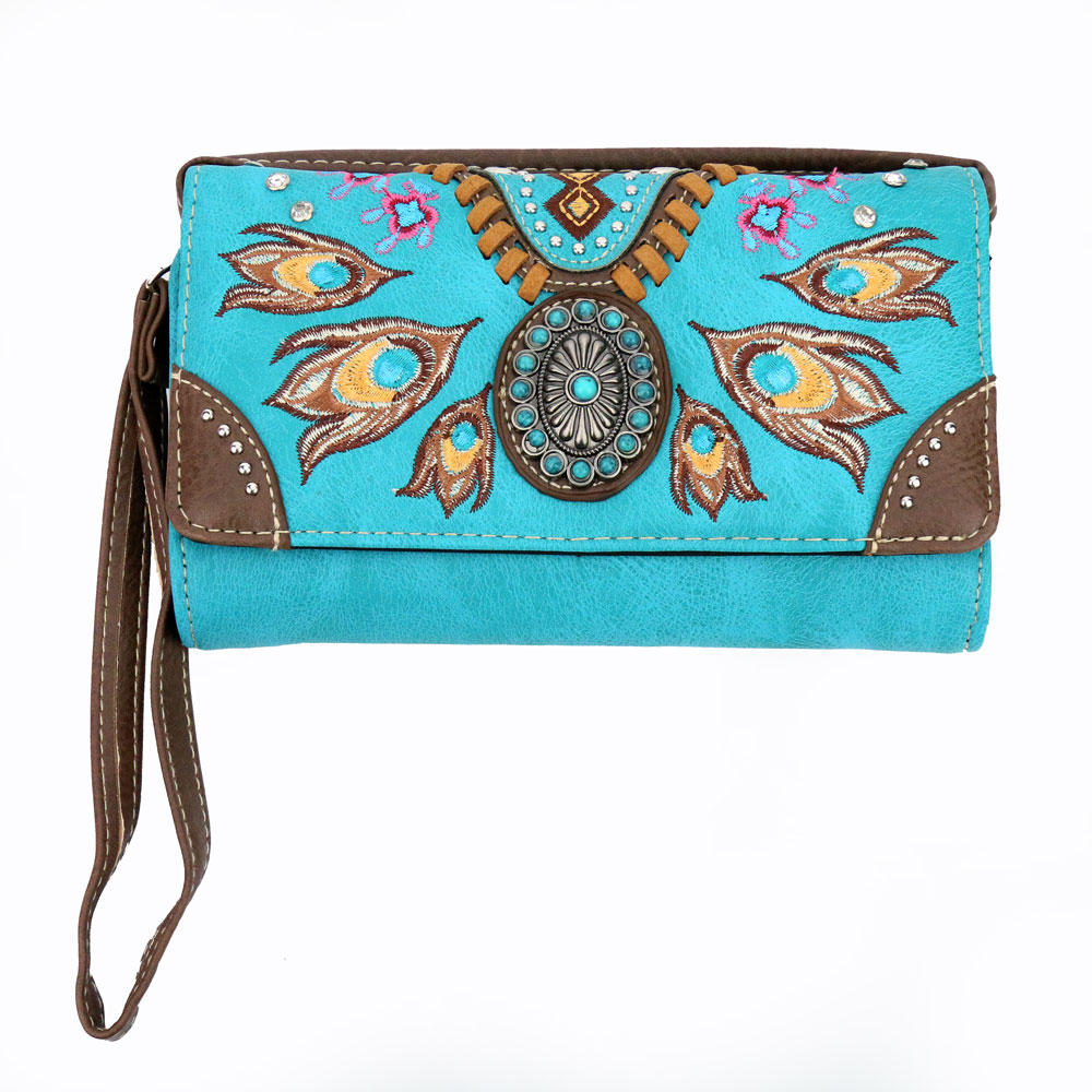 Western Faux Leather with Concho Wallet