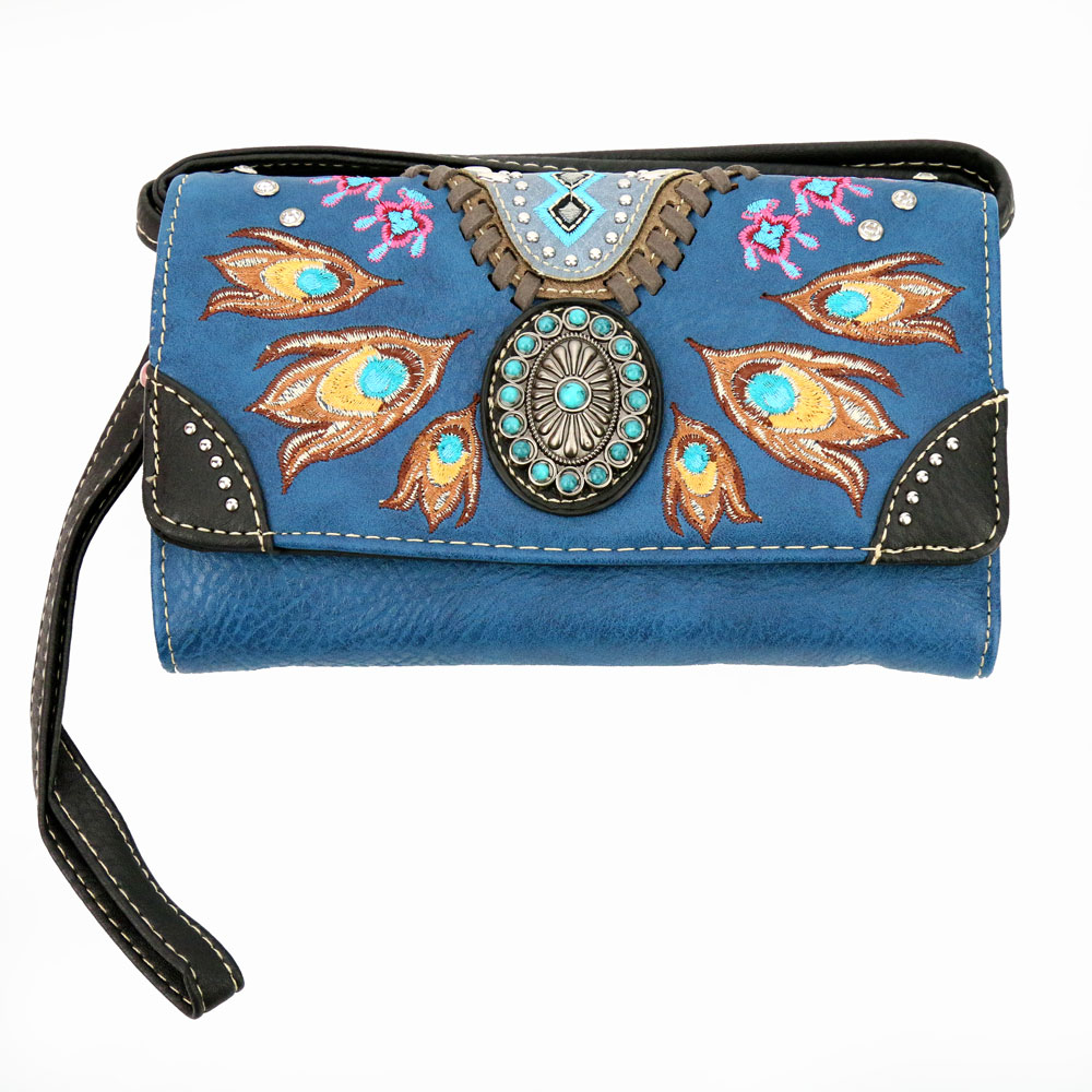 Western Faux Leather with Concho Wallet