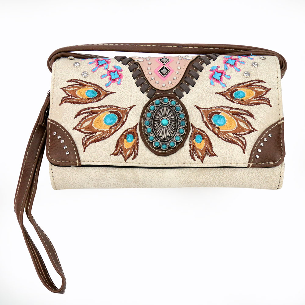 Western Faux Leather with Concho Wallet