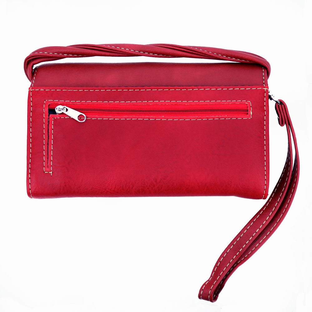 Western Faux Leather Turquoise Accent Wallet - Image 2