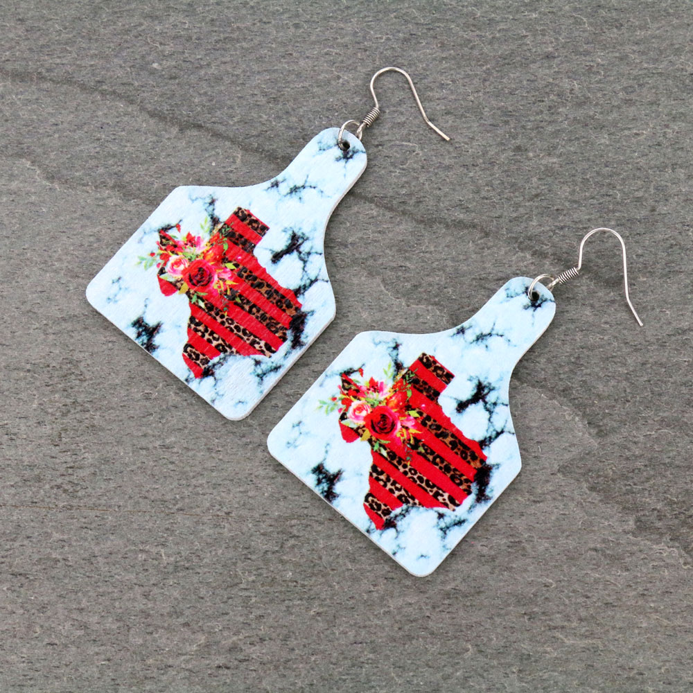 Ear Tag Printed Dangle Earrings