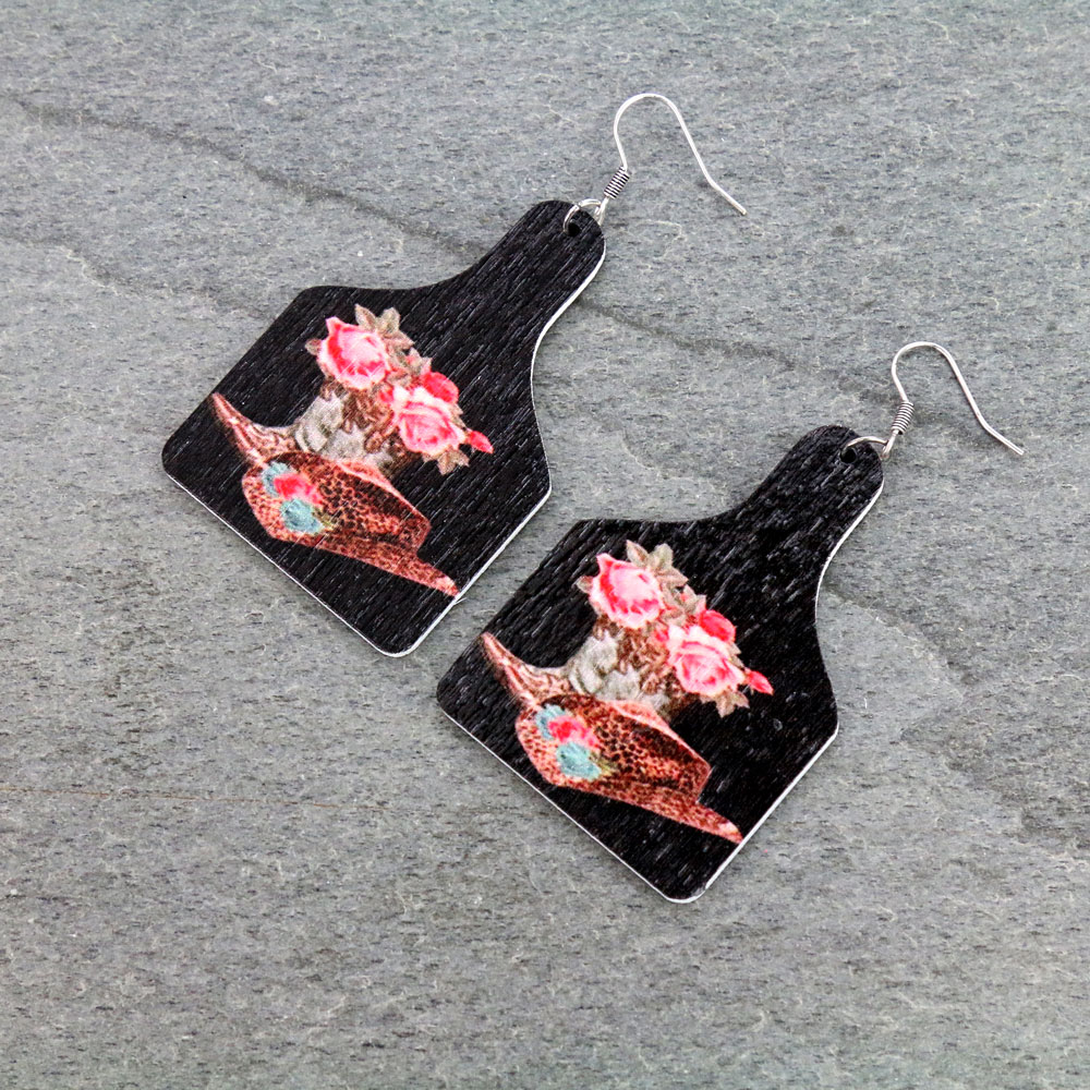 Ear Tag Printed Dangle Earrings