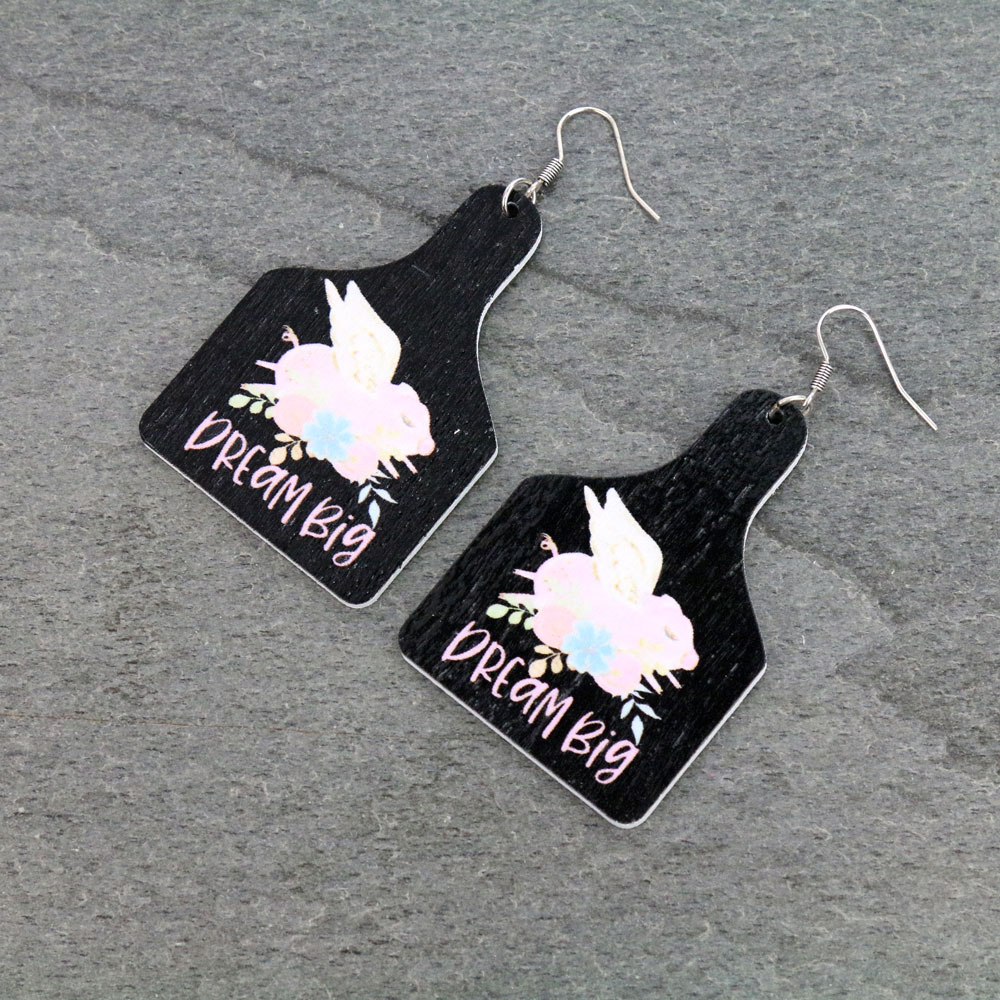 Ear Tag Printed Dangle Earrings
