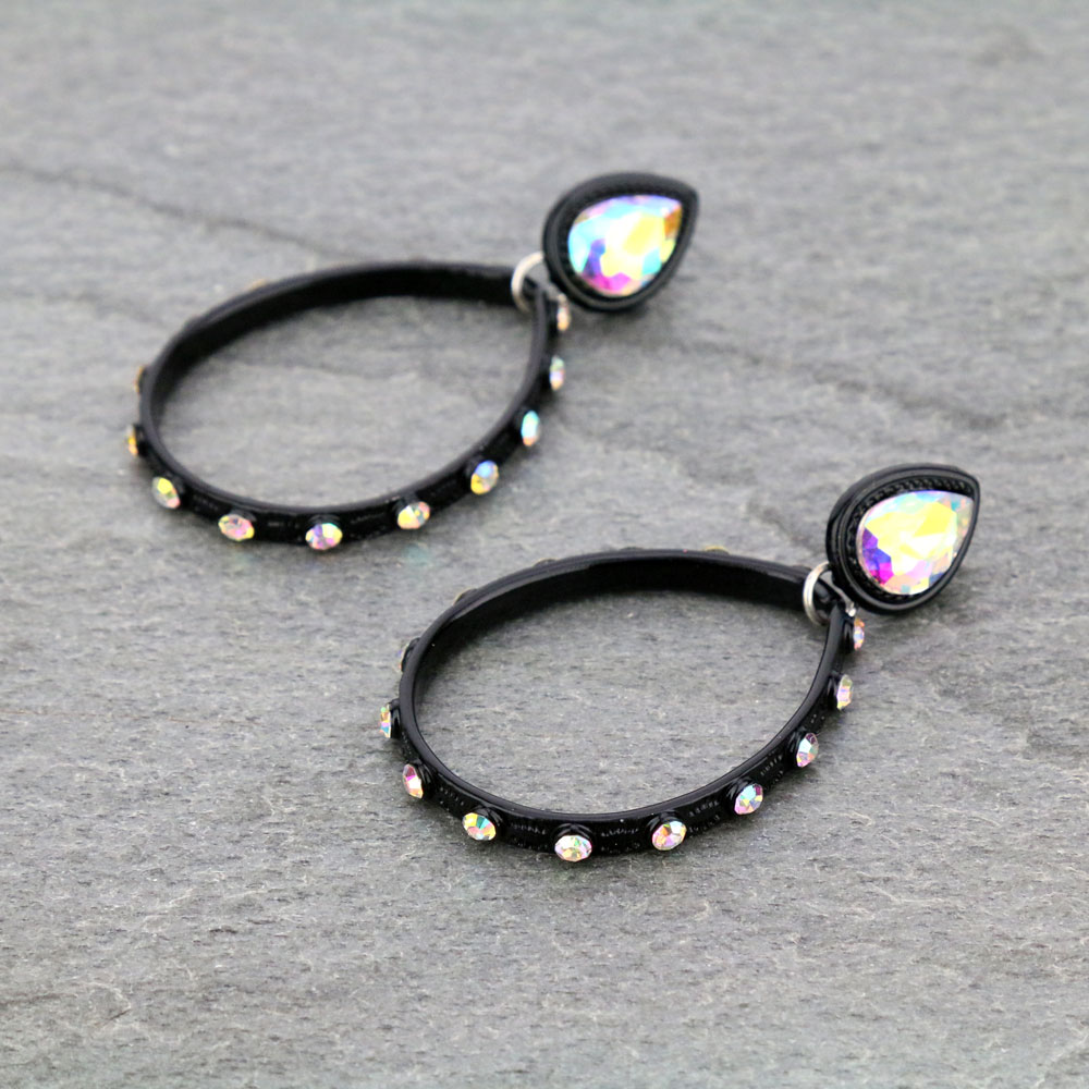 Teardrop Stone Stud Earrings