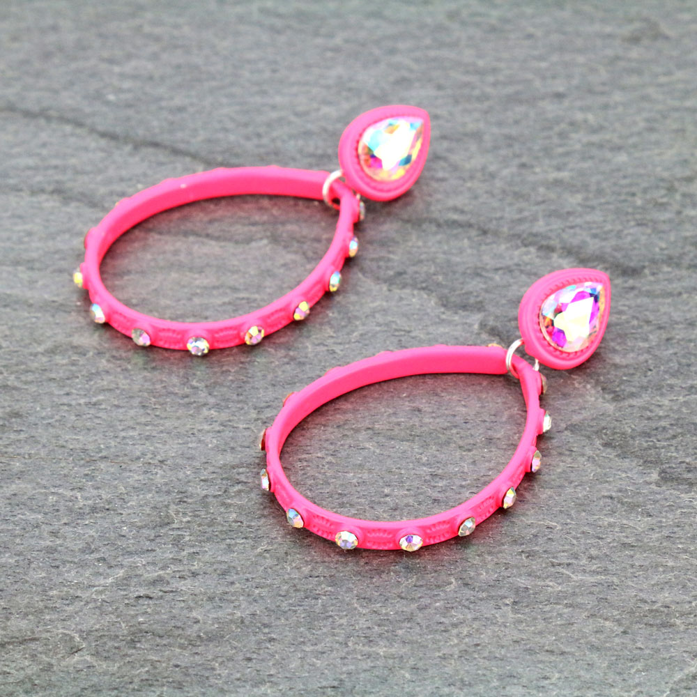 Teardrop Stone Stud Earrings