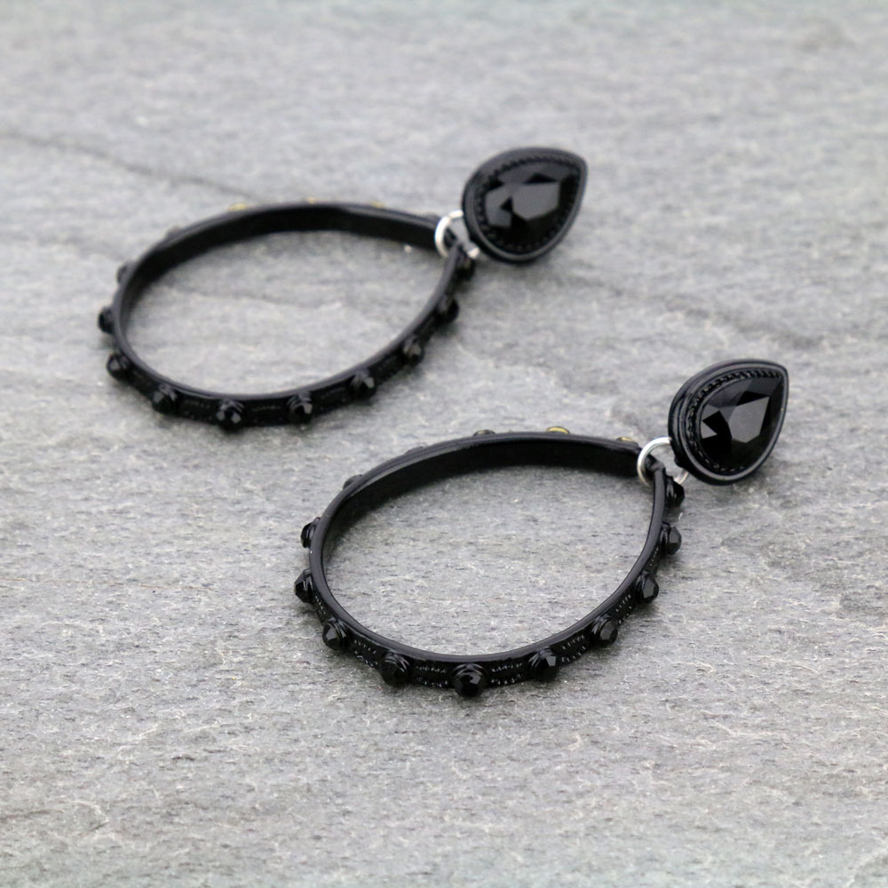 Teardrop Stone Stud Earrings