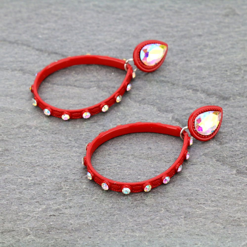 Teardrop Stone Stud Earrings