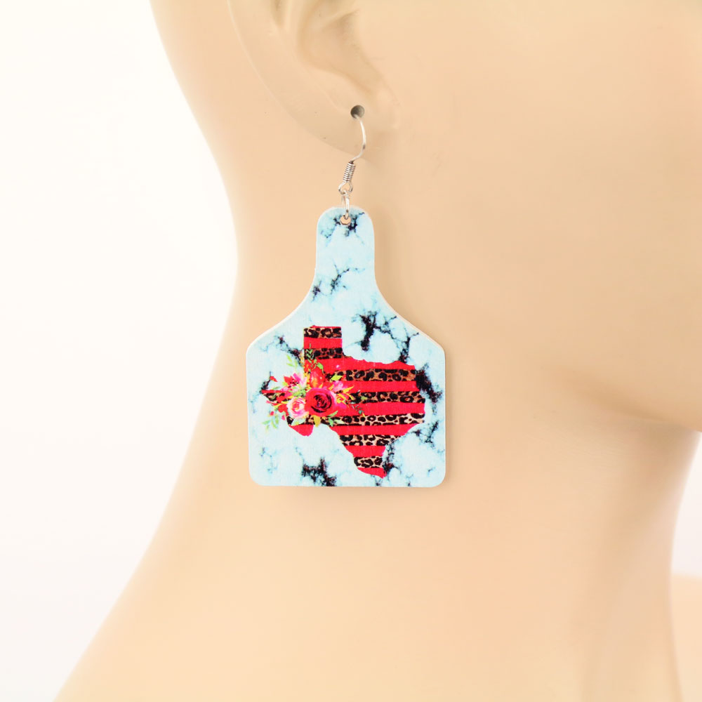 Ear Tag Printed Dangle Earrings - Image 2