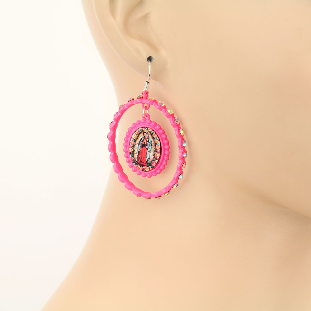 Lady of Guadalupe Dangle Earrings - Image 2