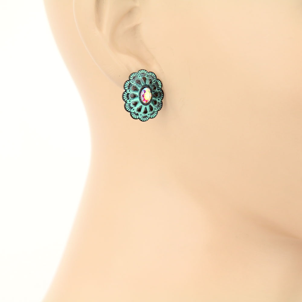 Western Concho Stud Earrings - Image 2