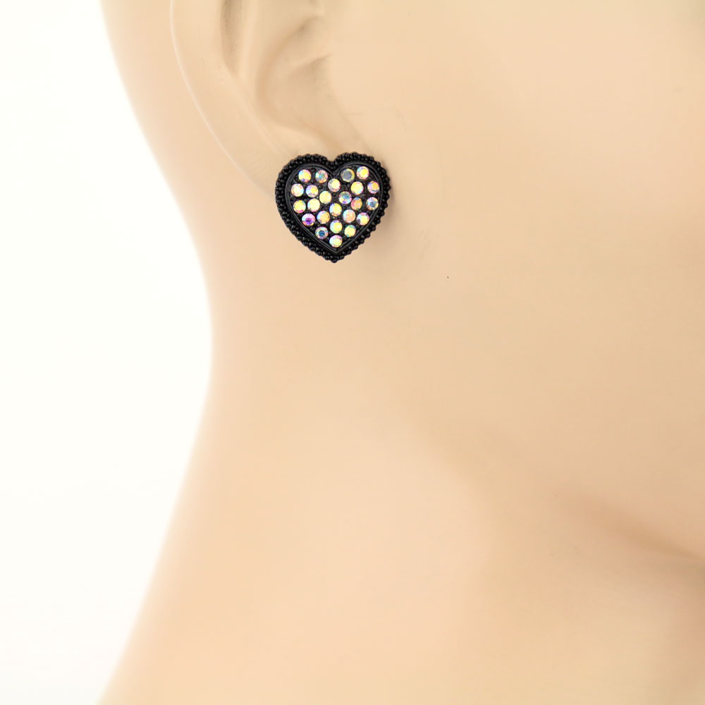 Heart Stone Stud Earrings - Image 2