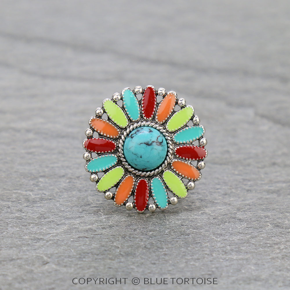 Western Epoxy Concho Adjustable Ring