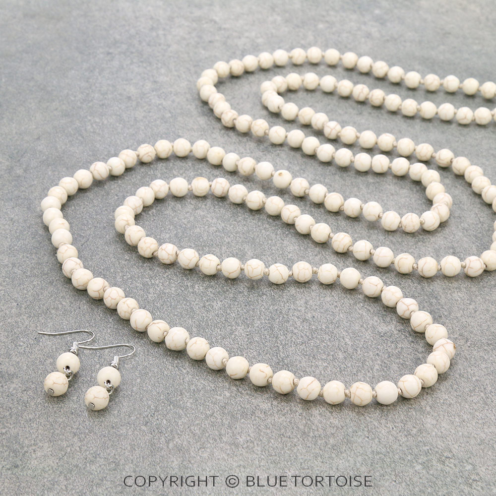 60" Endless Gemstone Bead Necklace Set
