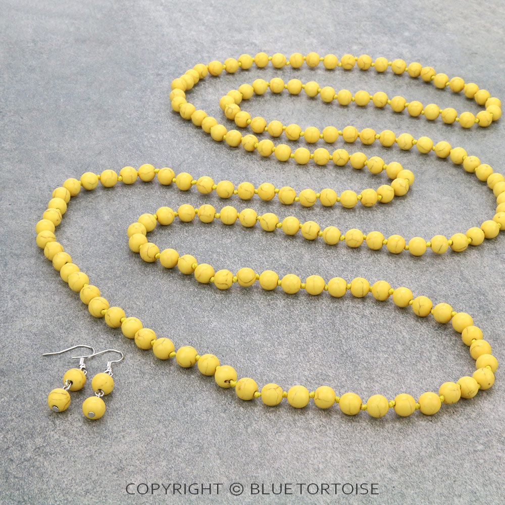 60" Endless Gemstone Bead Necklace Set