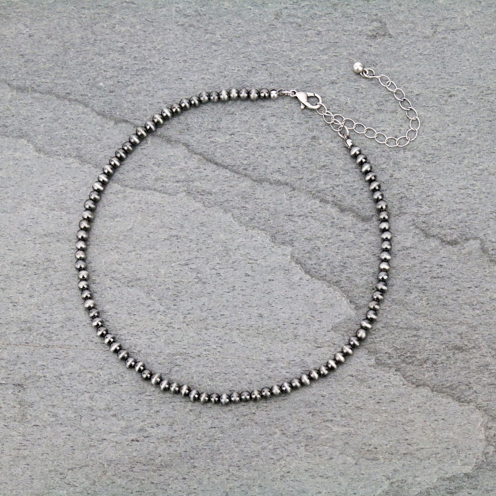 4mm Navajo Style Pearl Choker Necklace