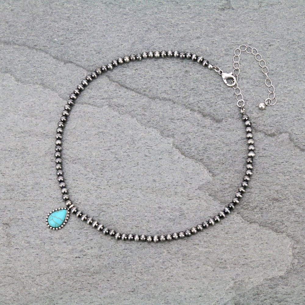 4mm Navajo Style Stone Choker Necklace