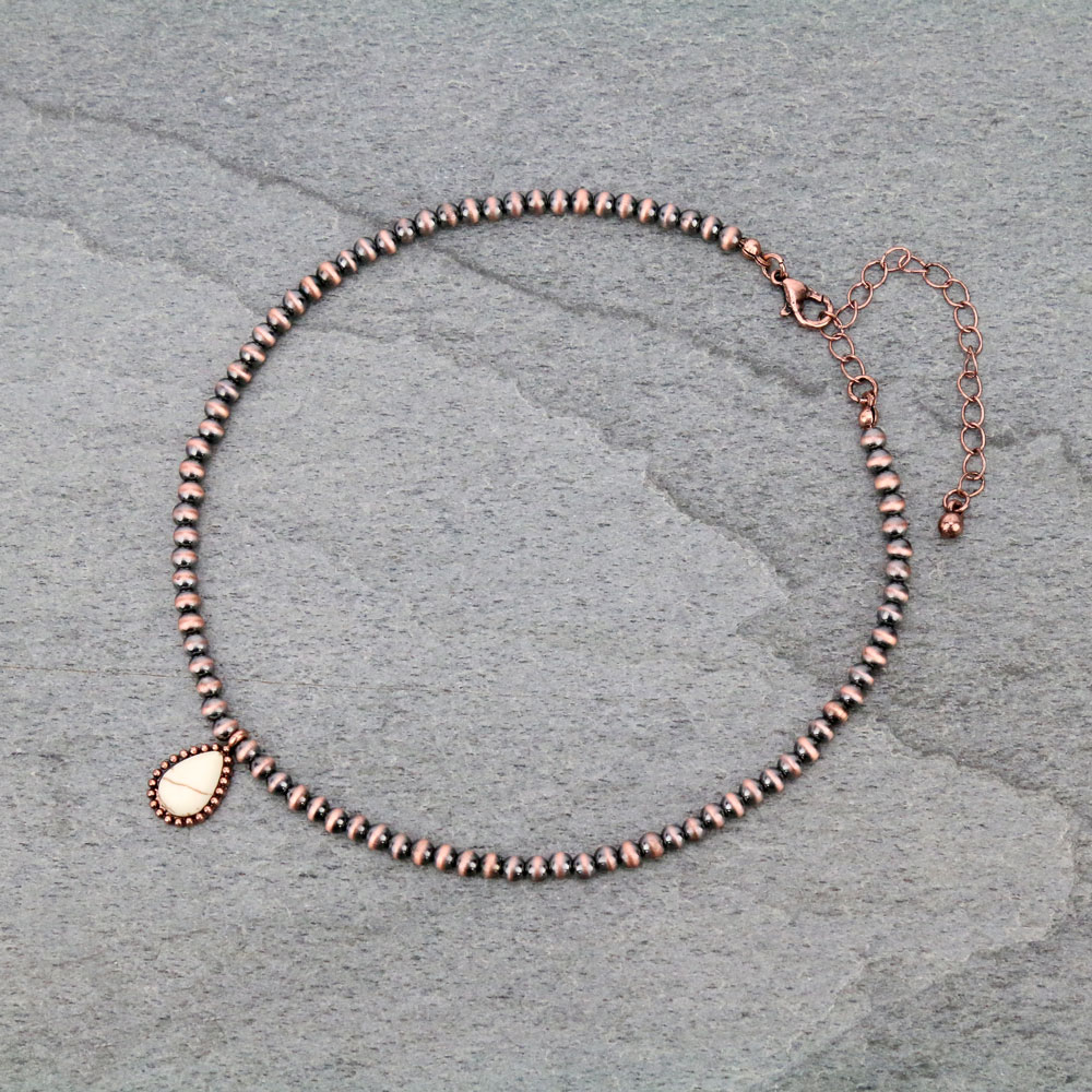 4mm Navajo Style Stone Choker Necklace