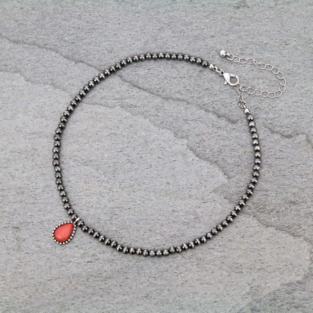 4mm Navajo Style Stone Choker Necklace