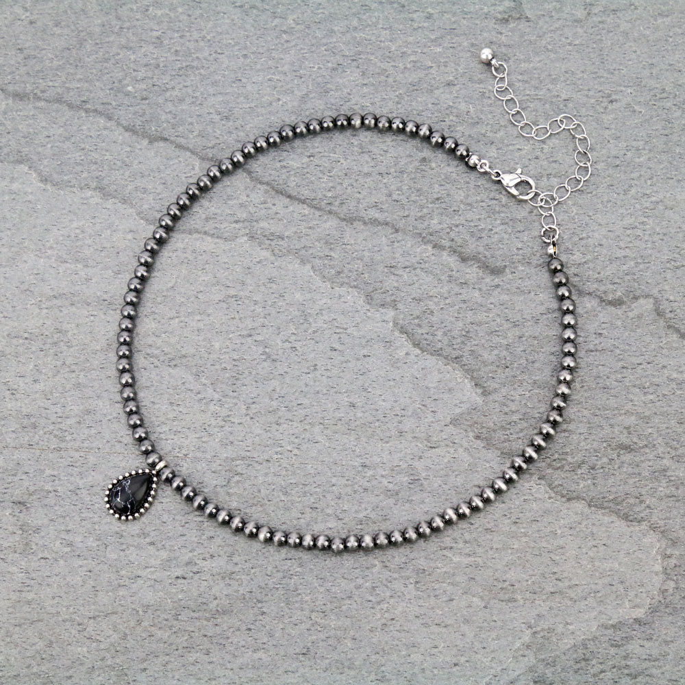 4mm Navajo Style Stone Choker Necklace