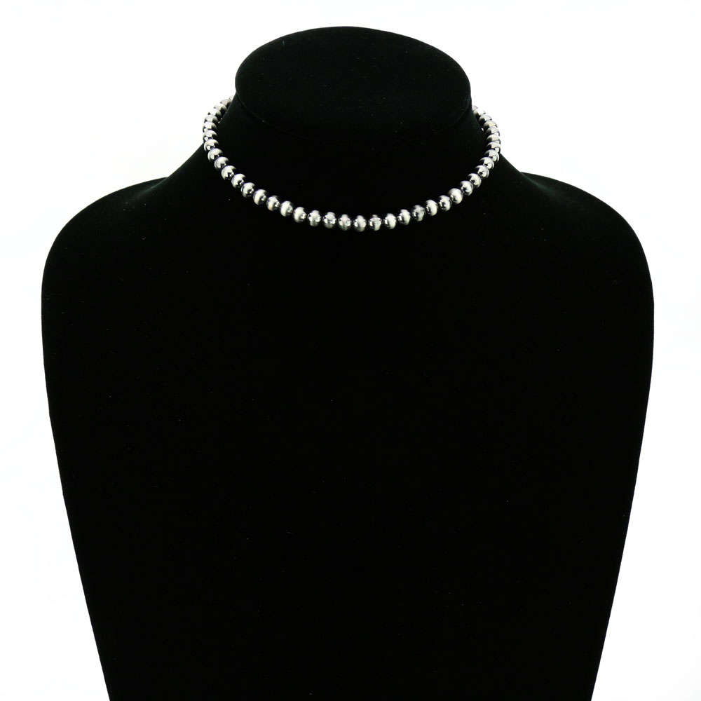 6mm Navajo Style Pearl Choker Necklace - Image 2