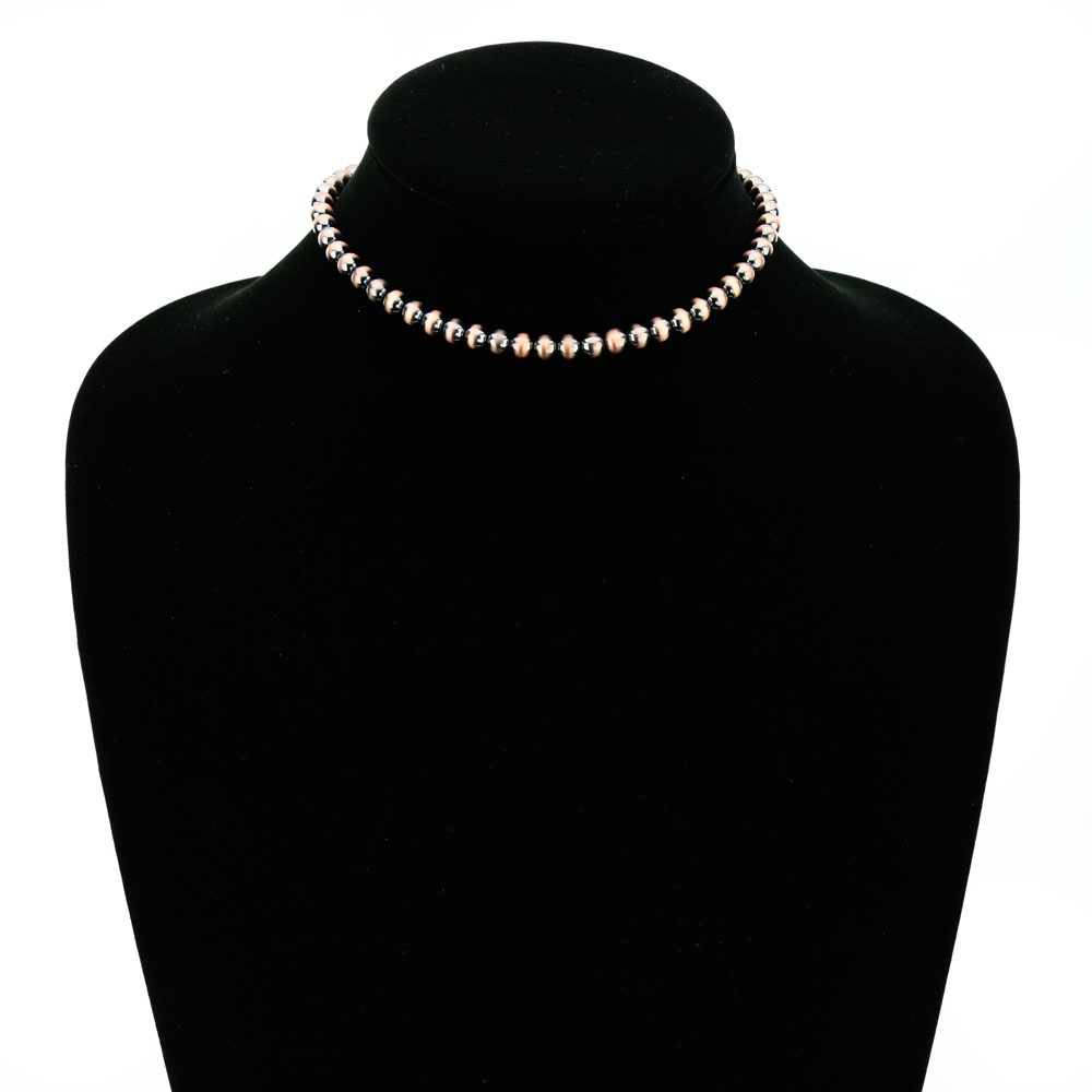 6mm Navajo Style Pearl Choker Necklace - Image 2