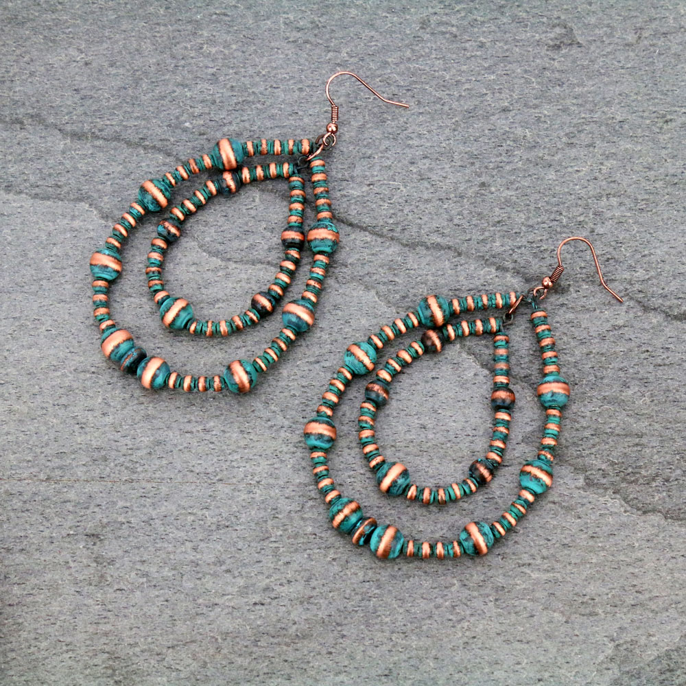 Navajo Style Pearl Dangle Earrings