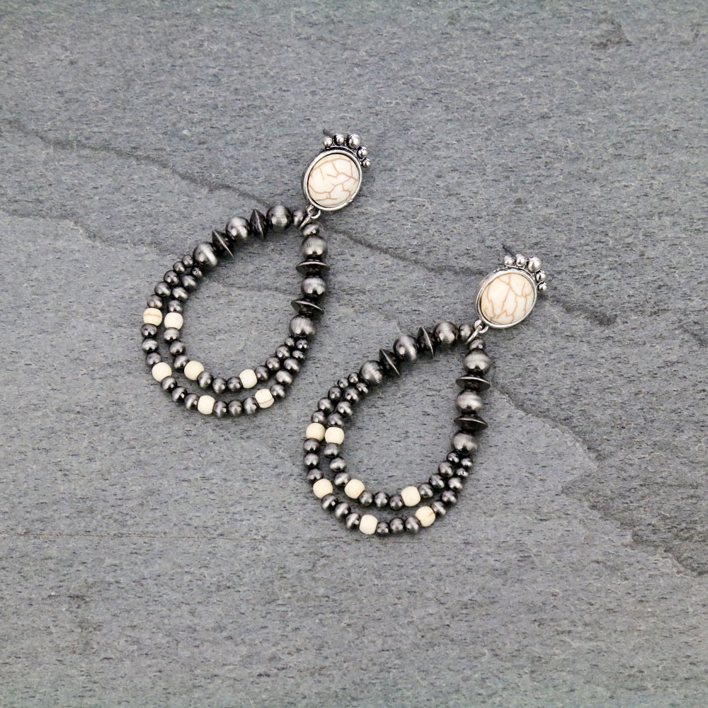 Navajo Style Pearl Post Earrings